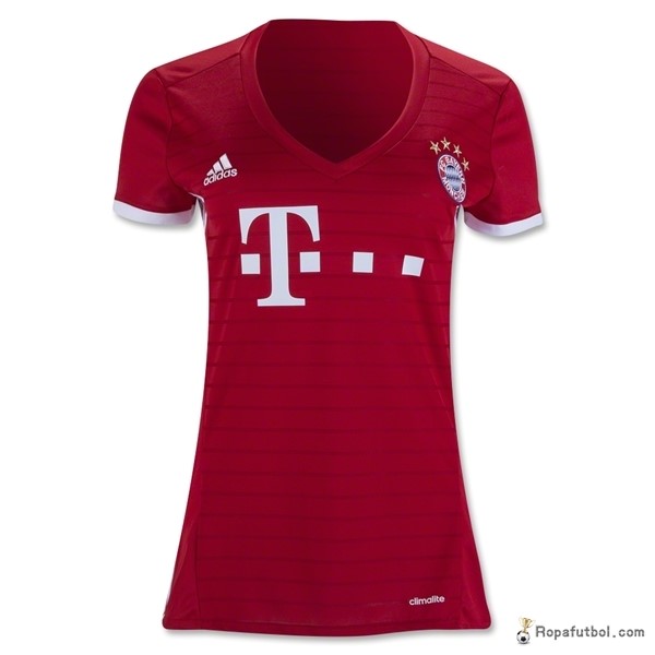 Camiseta Bayern de Múnich Replica Primera Ropa Mujer 2016/17 Rojo